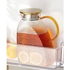 Bärnsten, glaskaraff med lock, glaskanna med lock, vattenkanna med lock, karaff glas, glaskanna, karaff med lock, jug, pitcher glaskaraff glaskanna, vattenkanna (transparent, 1 500 ml)