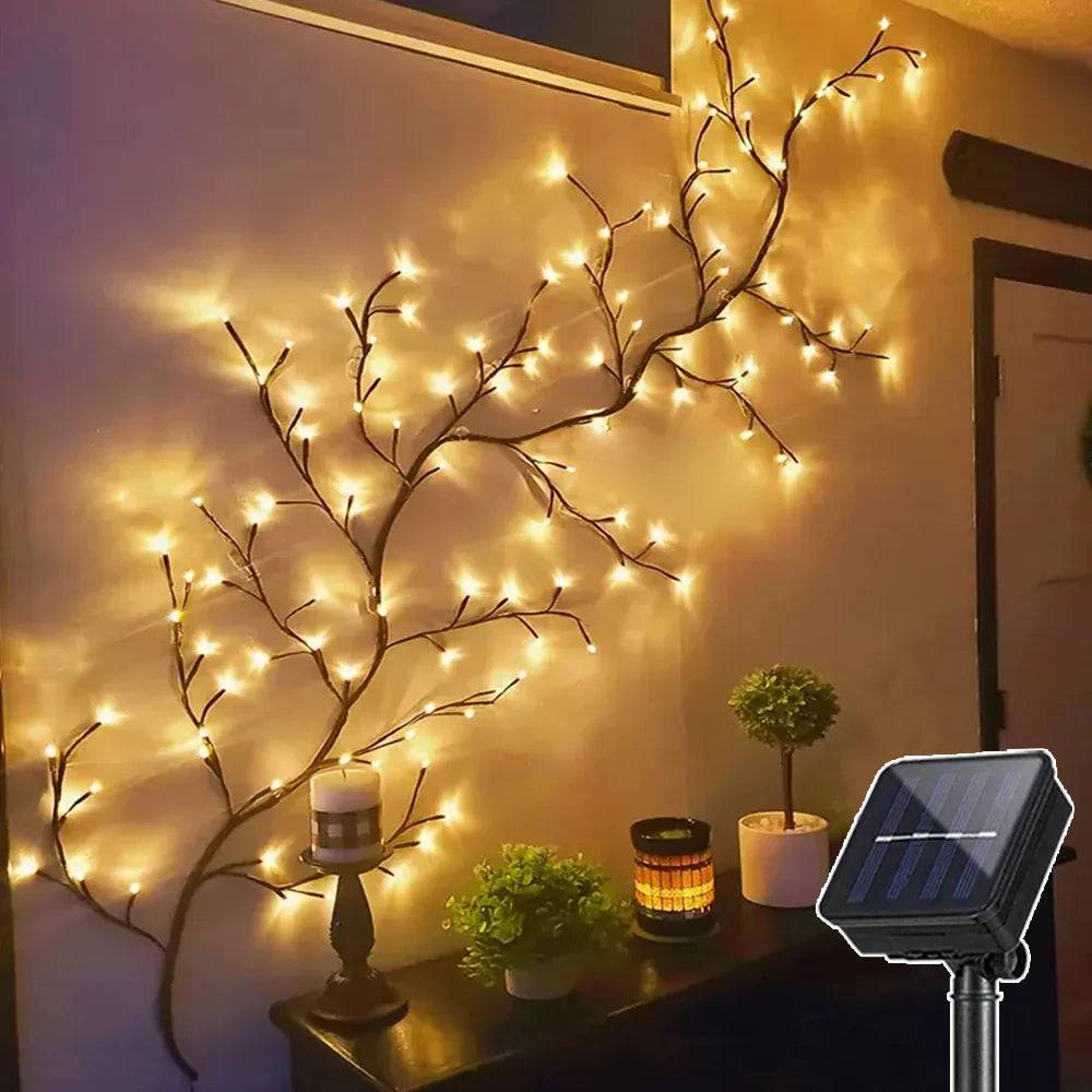 LumiereVigne - Elegant LED Taklampa för Festliga Stämningar - Solenergi / 96 LED-lampor