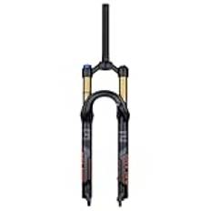 GEIRONV Aluminiumlegering MTB Cykelupphängningsgaffel, 27,5/29 Tum Skivbroms Färd 120 Mm Rakt Rör Snabbkopplingsluftgaffel MTB/XC/AM/FR(Black gold-Manual lock,29inch)