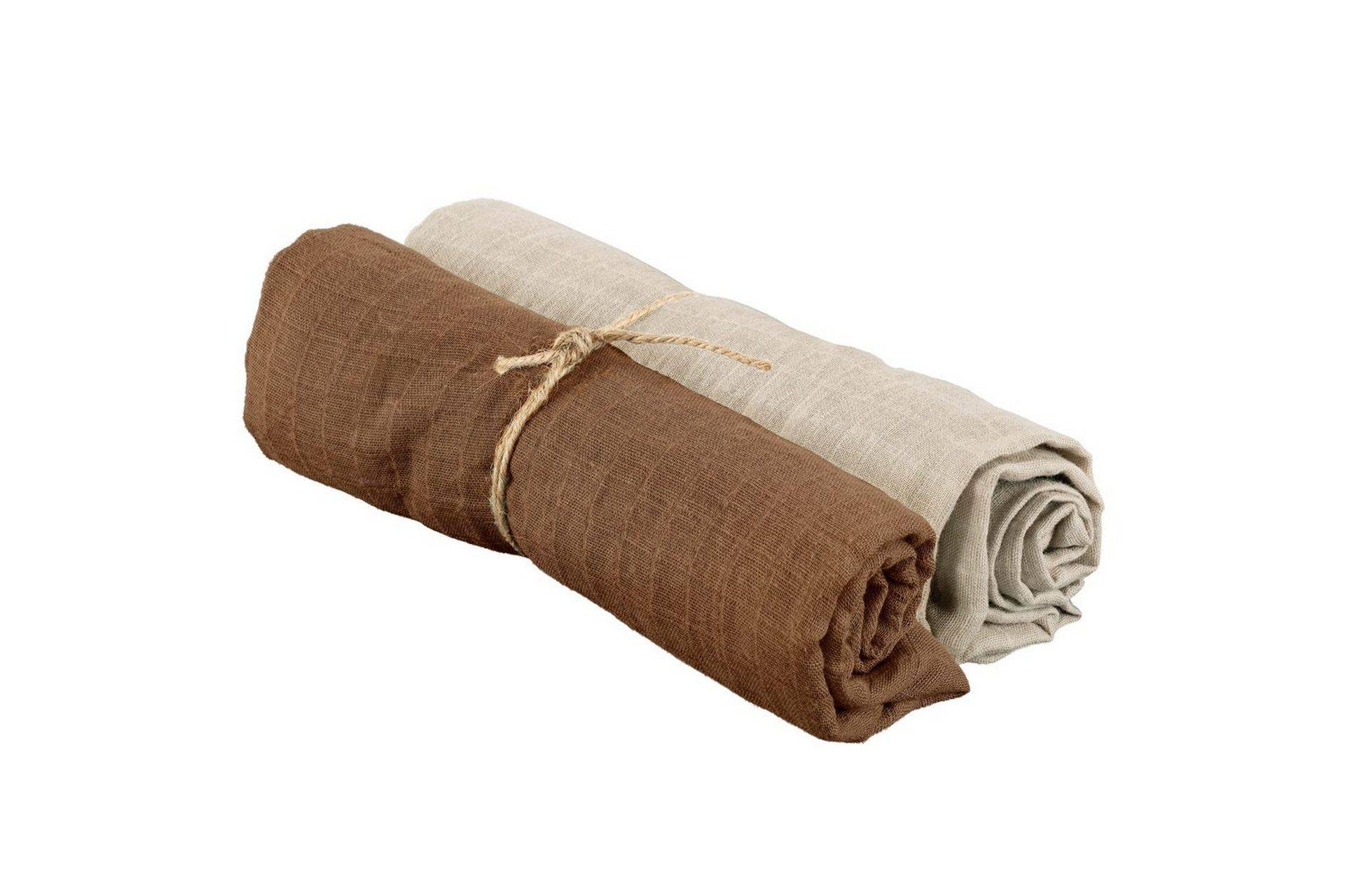 Borganäs of Sweden Muslinwrap 2-Pack - Sand/Tobacco (70 x 70 cm) Barntextilier Beige,Brun