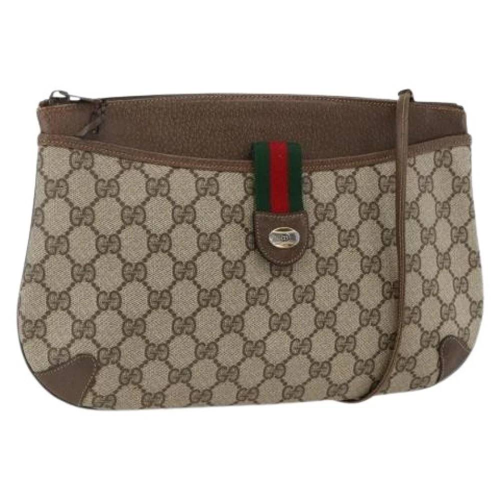 Gucci Vintage - Pre-owned Vintage GG Canvas Axelremsväska Vintage - Dam - ONE Size - Läder