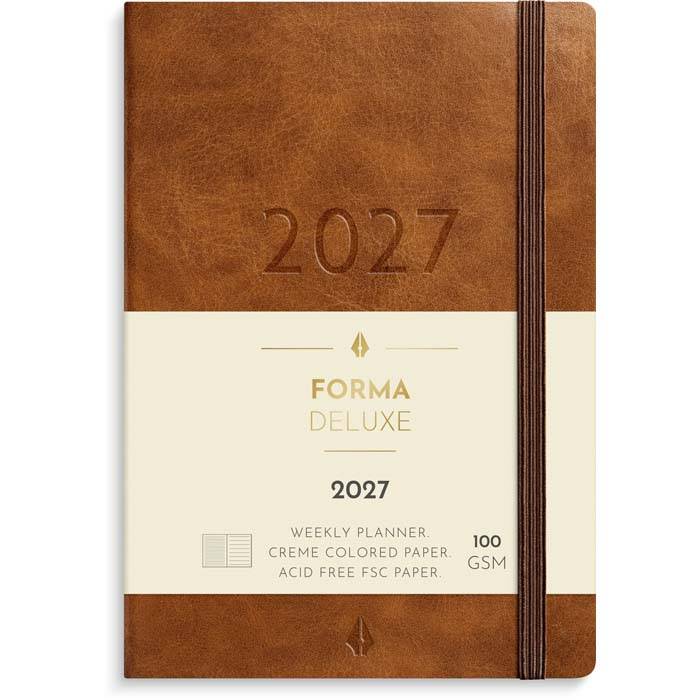 Liten Veckokalender Forma Deluxe brun 2027