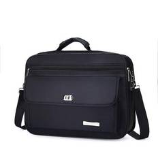 180° öppningsbar laptopväska, 38 cm * 28 cm * 13 cm, Unisex affärsportfölj, Axelremsväska, Slitstark kontorsväska, Laptop-/anteckningsbokväska, Alla h - Multifärgad (6226 Svart Stor,6226 Svart Liten)