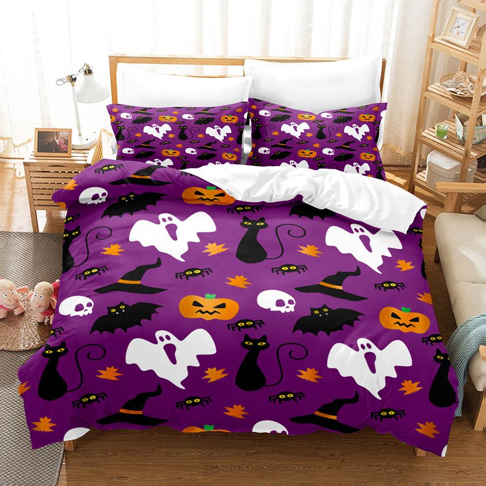Halloween Series Bed Sheet Holiday Bedding Three-piece Set - 3style / 264 × 228
