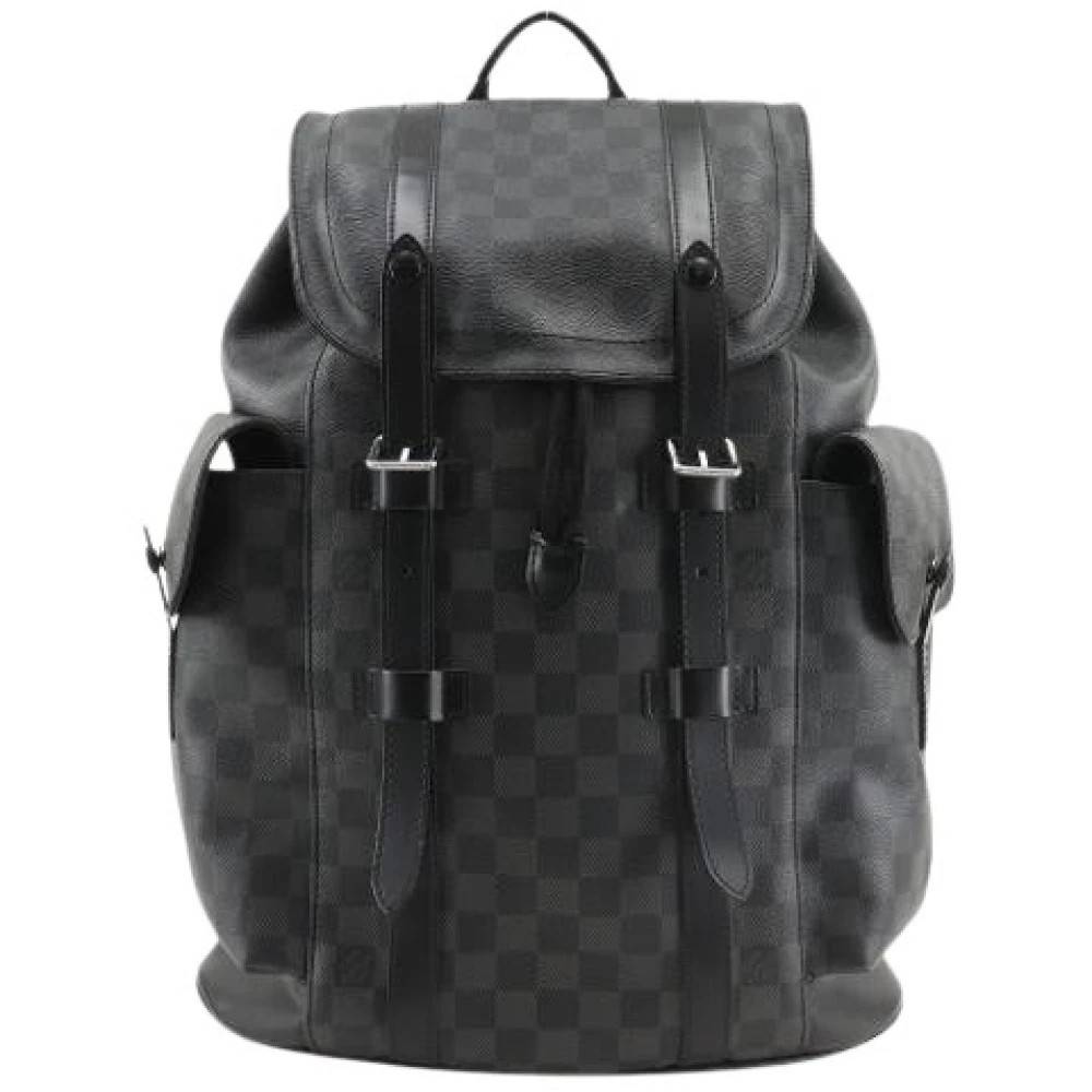 Louis Vuitton Vintage Pre-owned Christopher PM Damier Graphite Rygsæk - Vintage - Herre - Sort - ONE SIZE - Uld