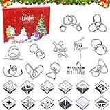 Adventskalender 2024, med 24 leksaker, pussel i metall, skicklighetsspel, pedagogisk leksak, present för barn (B)