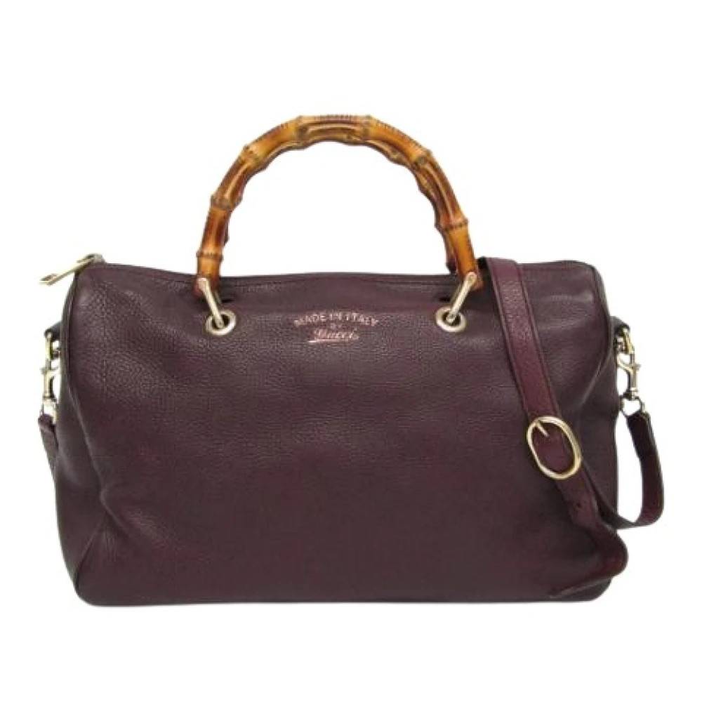 Gucci Vintage Pre-owned Bamboo Håndtaske - Vintage - Dame - Rød - ONE SIZE - Uld