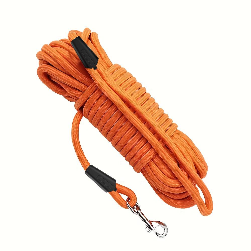 5m/10m/15m Heavy Duty Nylon Dog Leash For Medium To Large Dogs, High-visibility Orange, , Ergonomic Handle And Metal Clasps, 0.8cm Width, Ideal For , Agility Training, Camping And