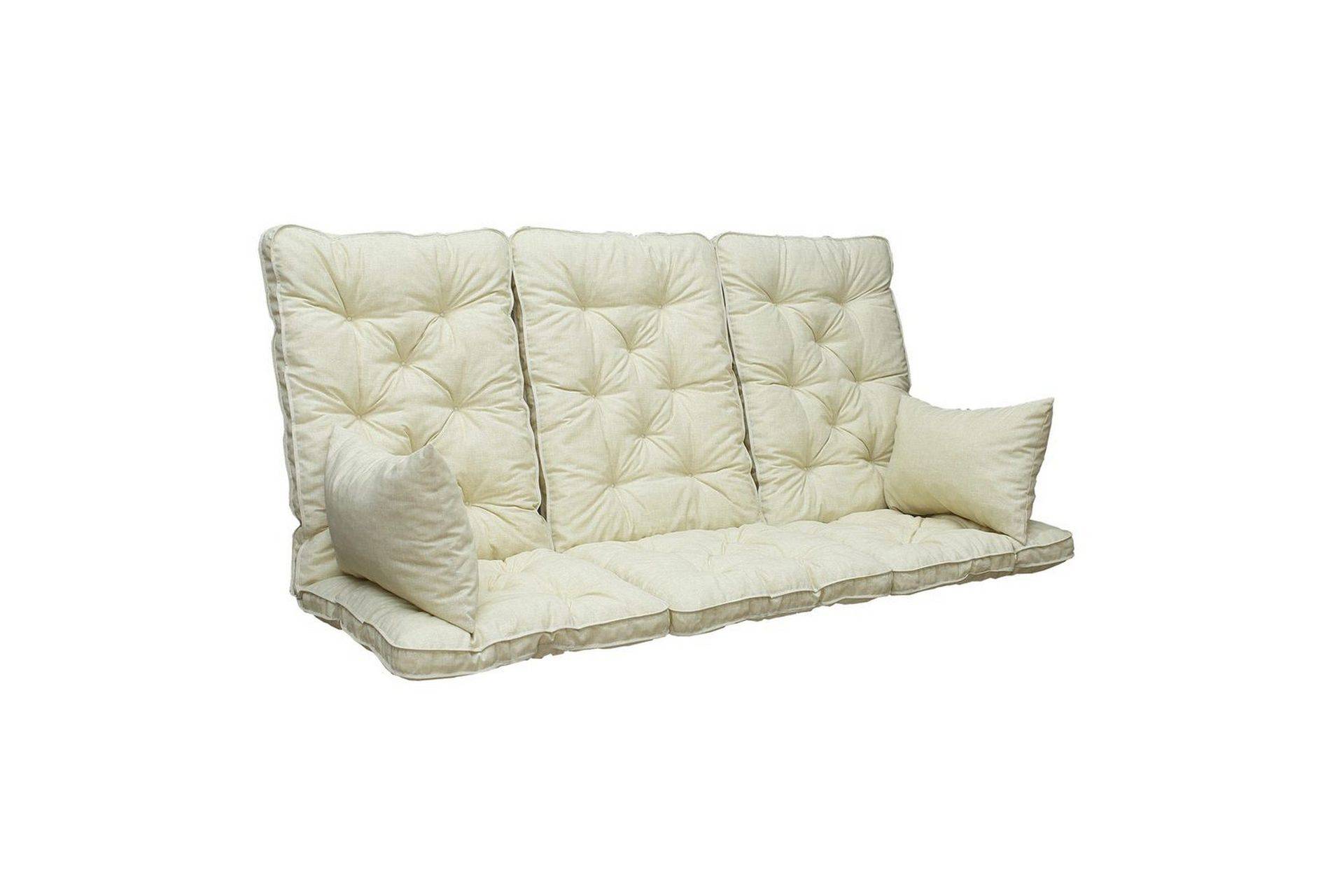 Soffdyna med ryggstöd Maxi Hög Rygg Sidokuddar Beige - Hammockdynor Tyg