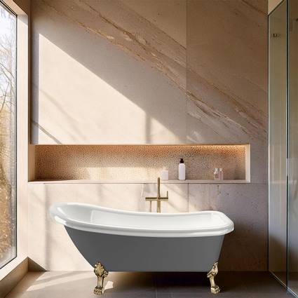 Tassbadkar Ideal 1530 Grå Mässing Tassar