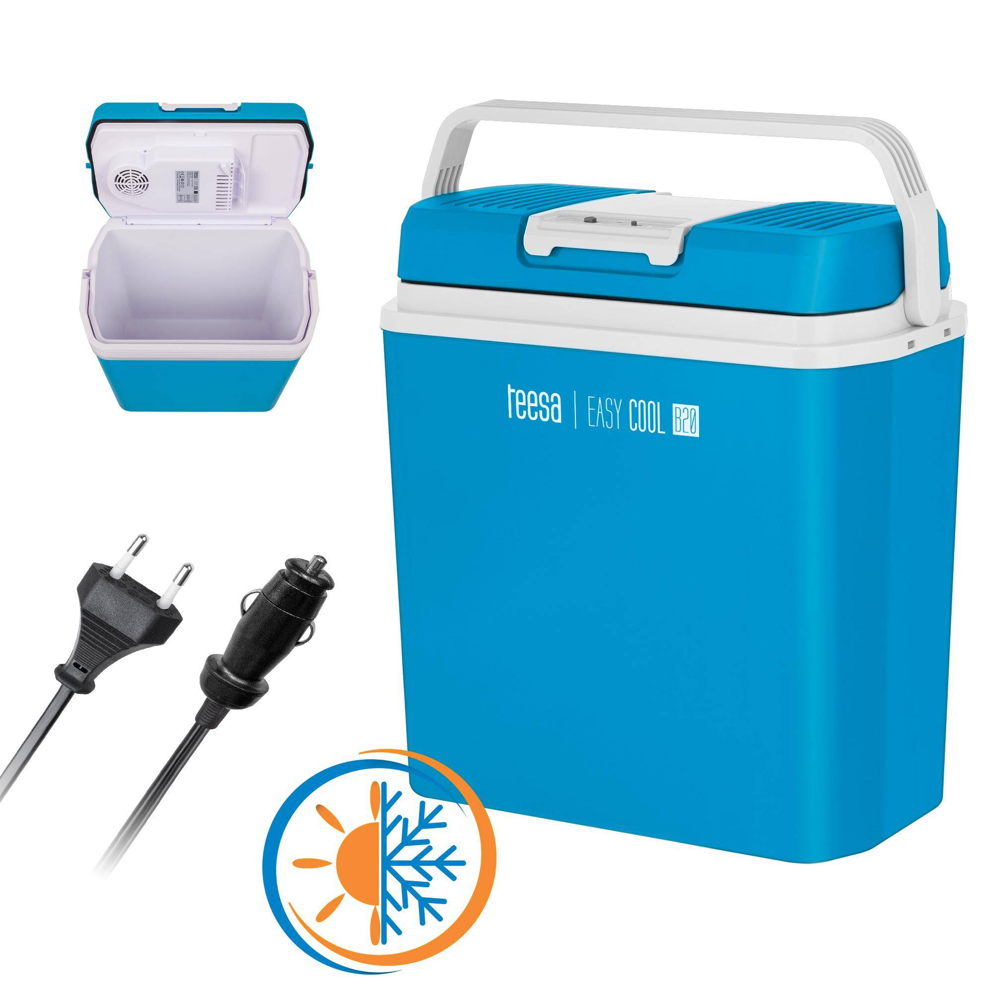 Liten rese Kylbox för bil 20L 230V 12V Värmefunktion Teesa B20