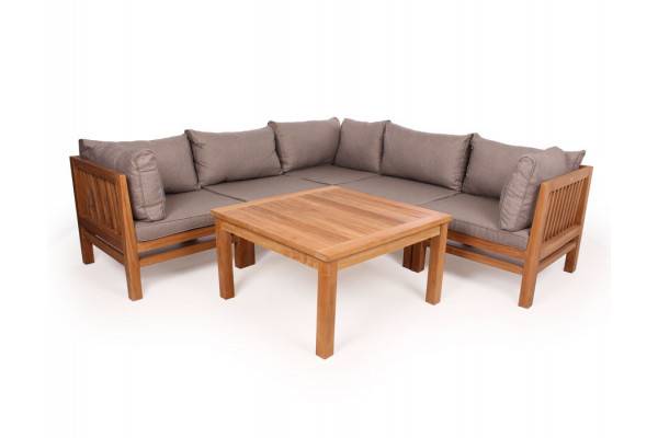 Colorado Teak Modulsæt Hjørne - m/Andorra Airflow hynder Sand