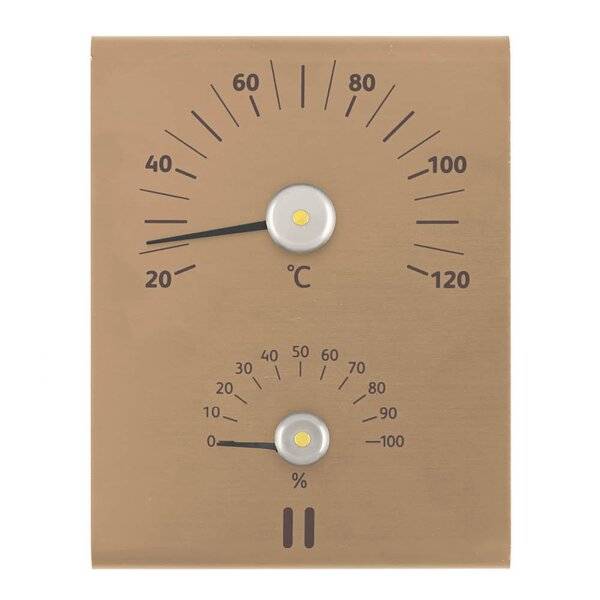 Rento - Bastutermometer och hygrometer champagne