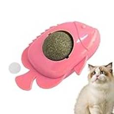 Cat Nip Ball, Cat Nip Balls - 360° roterande katt kattmynta väggkula slicker rengöringständer - Friska söta fiskformade kattväggar för säng, soffa, dörr, vägg, fönster