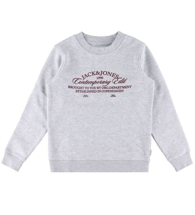 Jack & Jones Sweatshirt - JorNantucket - Bright White/MELANGE - Jack & Jones - 16 år (176) - Sweatshirt