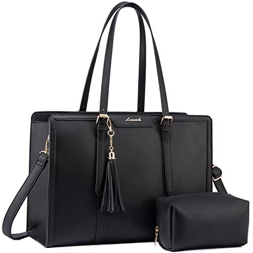 LOVEVOOK Laptoptasche 17 Zoll Handtasche Damen Umhängetasche Leder Tote Bag Women Shoulder Crossbody Bag Große Shopper Tasche Elegante Schultertasche Aktentasche Arbeitstasche Lehrertasche für Büro