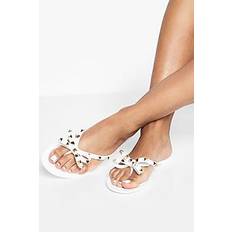 Wide Fit Studded Bow Jelly Flip Flop