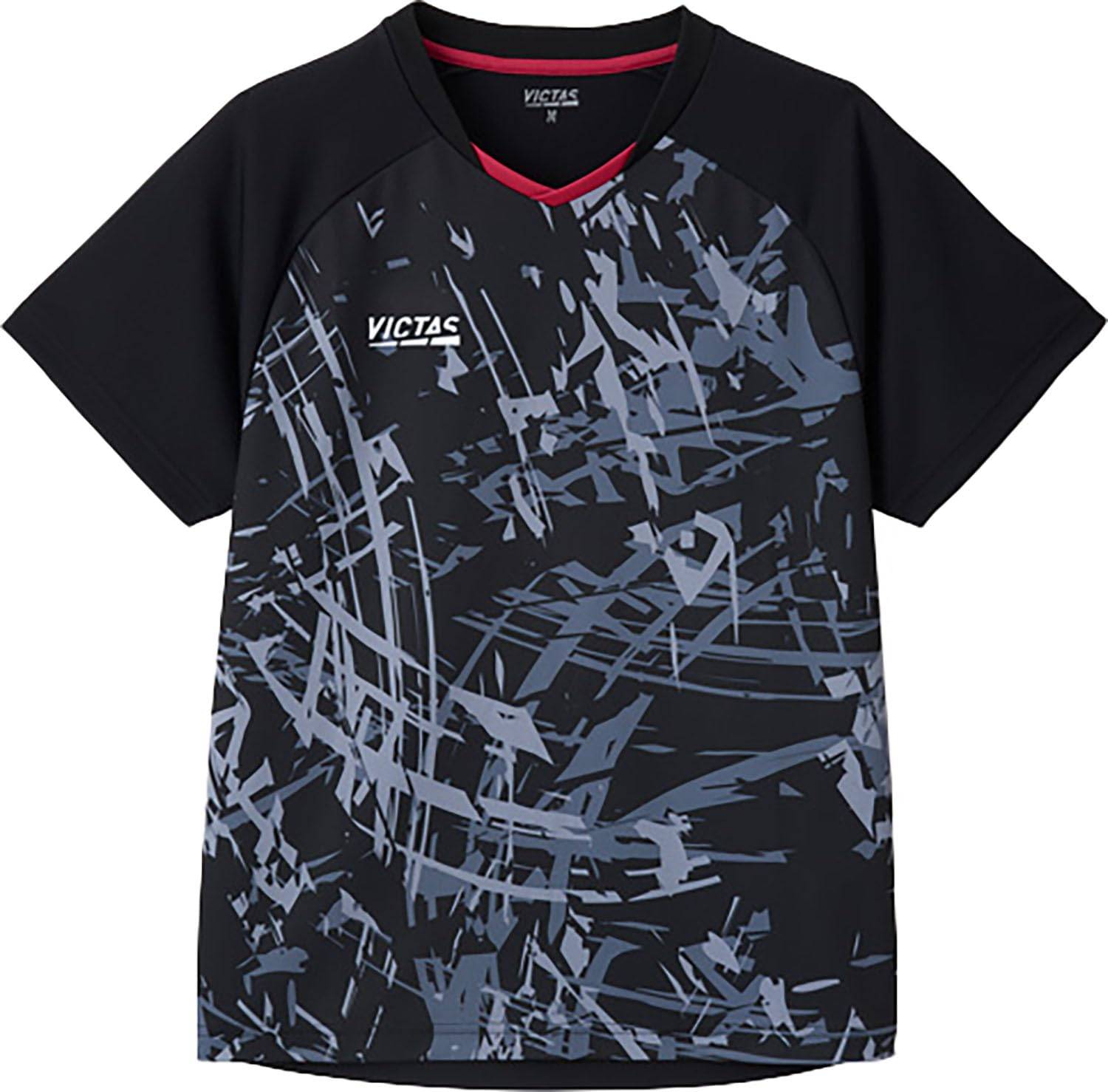 Victorus Bordtennisbord Bordtennis Unisex Streak Spel 612503 Uniform, J.T.T.A (Japan Association) Godkänd, Fukttransporterande, Snabbtorkande, Skjorta, svart