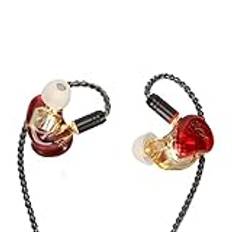 in Ear Monitor Hörlurar, HiFi Trådbundna Hörlurar, Kraftfull Bas Pure Copper Graphene Unit Monitor IEM Hörlurar med Löstagbar MMCX-kabel för Sångare Musiker Trummisar DJ (Svart