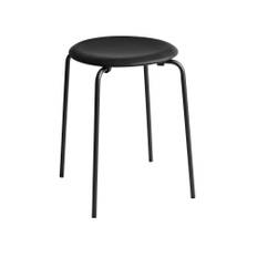 Fritz Hansen - 3170 Dot - Läder Intense Black - Sittpallar - Arne Jacobsen - Svart - Läder/Metall