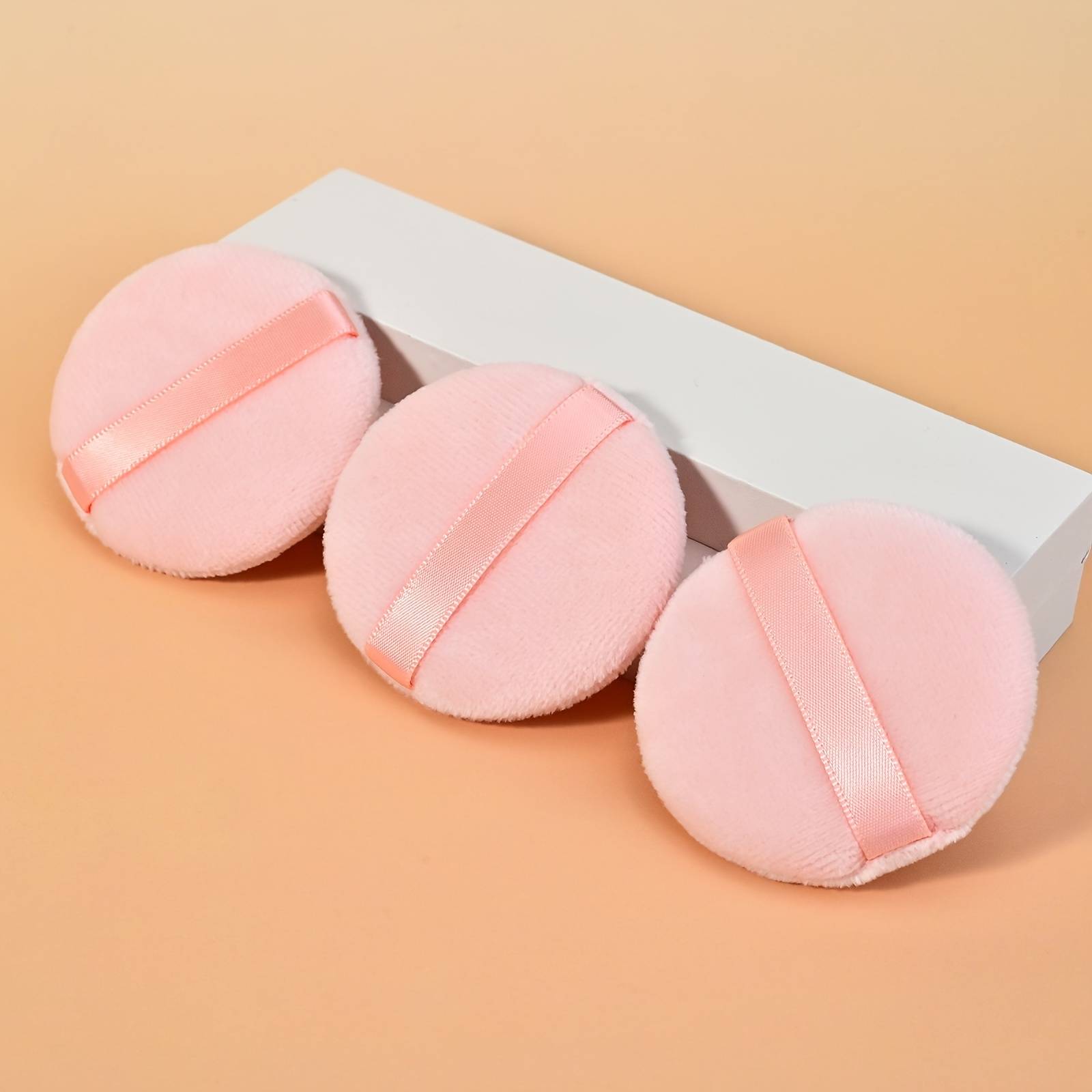 TEMU 3pcs Makeup Puff For Face Powder, Super Soft Flocking Foundation Makeup Face , Set Makeup, Dry Makeup And Wet Makeup , Suitable For Traveling, Beauty Tool With Strap