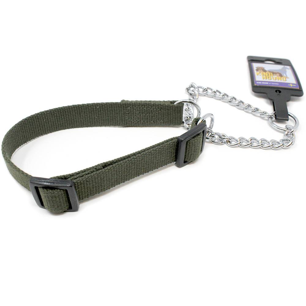 Justerbart halvstryphalsband av nylon grönt 20mm x 20-35cm