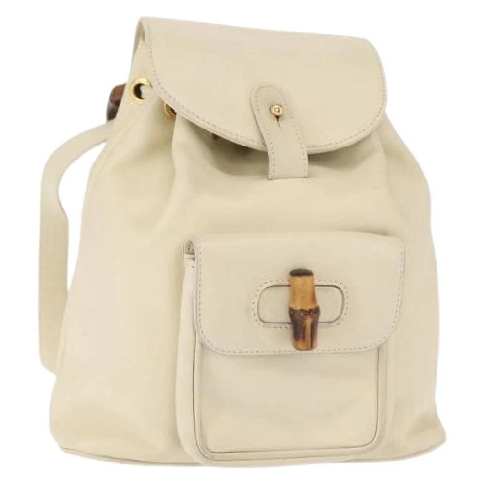 Gucci Vintage Pre-owned Læder Rygsæk - Vintage - Dame - Hvid - ONE SIZE - Læder
