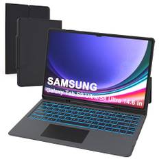 für Samsung Galaxy Tab S10 Ultra/S9 Ultra/S8 Ultra 14,6 Zoll Tastatur Hülle - 7 Farbige Beleuchtete Tablet Cover mit Tastatur Touchpad - Deutsches QWERTZ Layout Tastatur für Galaxy Tab S9 Ultra