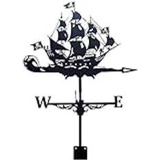 Vindflöjel Vindriktningsindikator Retro Segelbåt Fiskebåt Piratskepp Form Väderflöjlar Kreativ heminredning Prydnad Present till Gårdgård Trädgård Weathercock
