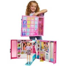 Barbie Fashionistas Docka + STOR Garderob med 25 tillbehör, 60×30 cm