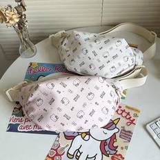 1pc Sanrio Hello Kitty Pink Waist Bag, Fashionable Multifunction Crossbody Bag, Made Of Oxford Fabric, Suitable For Running, Walking And Hiking - Multicolor - Pink,White
