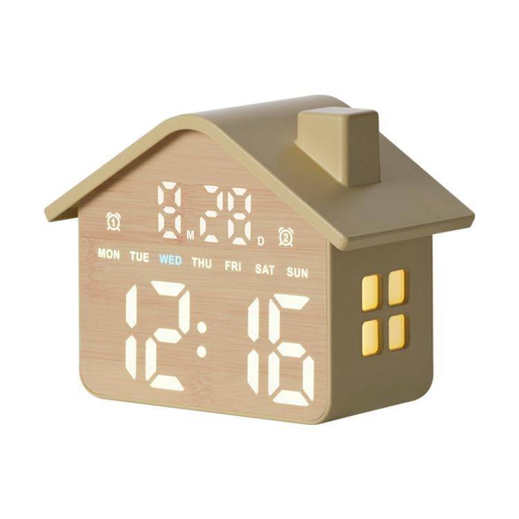 Husformad digital väckarklocka med nattlampa och timer - Gul / LED-väckarklocka med nattljus