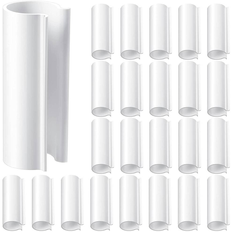 PVC-rørklemmer til havebrug, 32 stk. hvide, 2,4 tommer