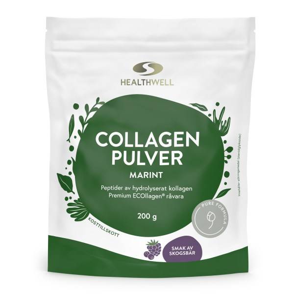 Healthwell Collagen Pulver Marint, Skogsbär, 200 g