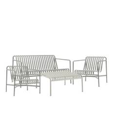 HAY - Palissade loungegruppe med loungesofa, 2 loungestole & lavt trædgårdsbord sky grey - Udendørs loungegrupper
