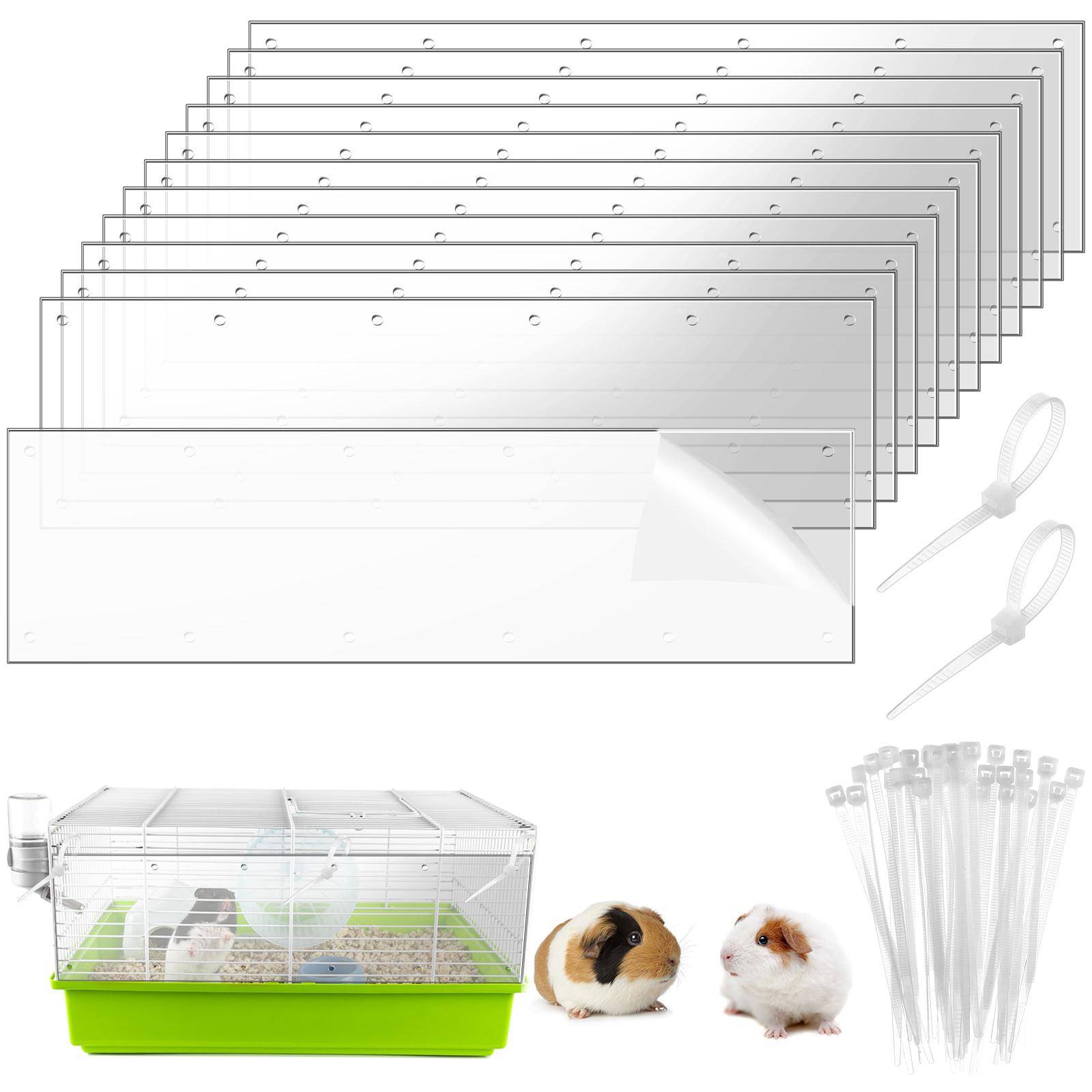 12 st 14  X 4,5  Kantskydd för Husdjursbur PVC Genomskinligt Urinskydd Sidofoder Burens Tillbehör för Kanin Iller Hamster Råtta Smådjur