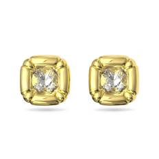 Swarovski Dulcis Stud Earrings, Cushion Cut, Gold Tone, Gold-Tone Plated
