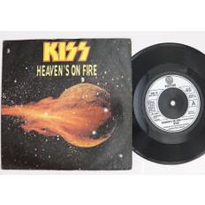 7inch Record KISS Heavens On Fire Lonely Is The Hu VER12 VERTIGO 1984 UK Rock Used