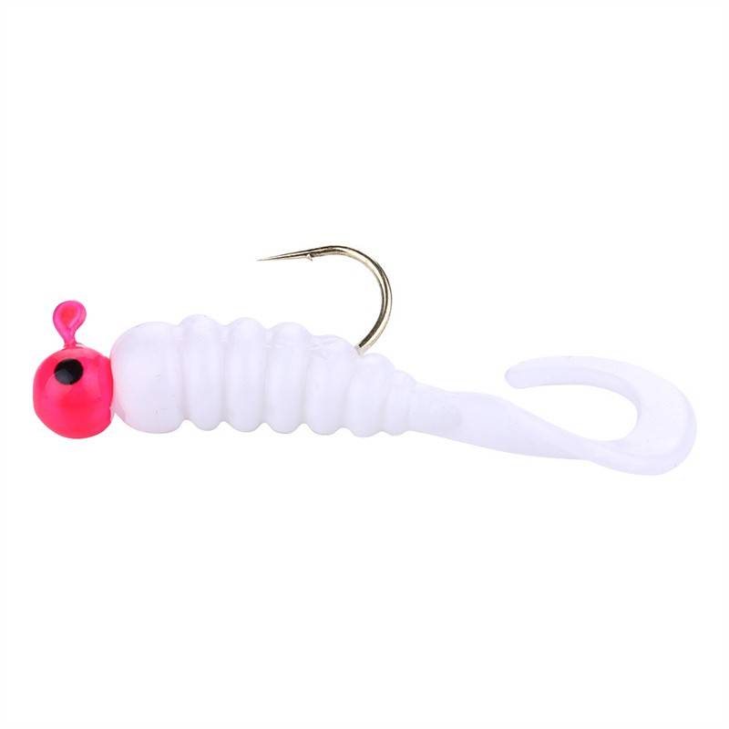 7pcs /lot 50mm Jig Silicone Worm Soft Bait With Hook 3.2g Wobblers Fishing Carp Lure Artificial Rubber Zander Pike Bass Baits