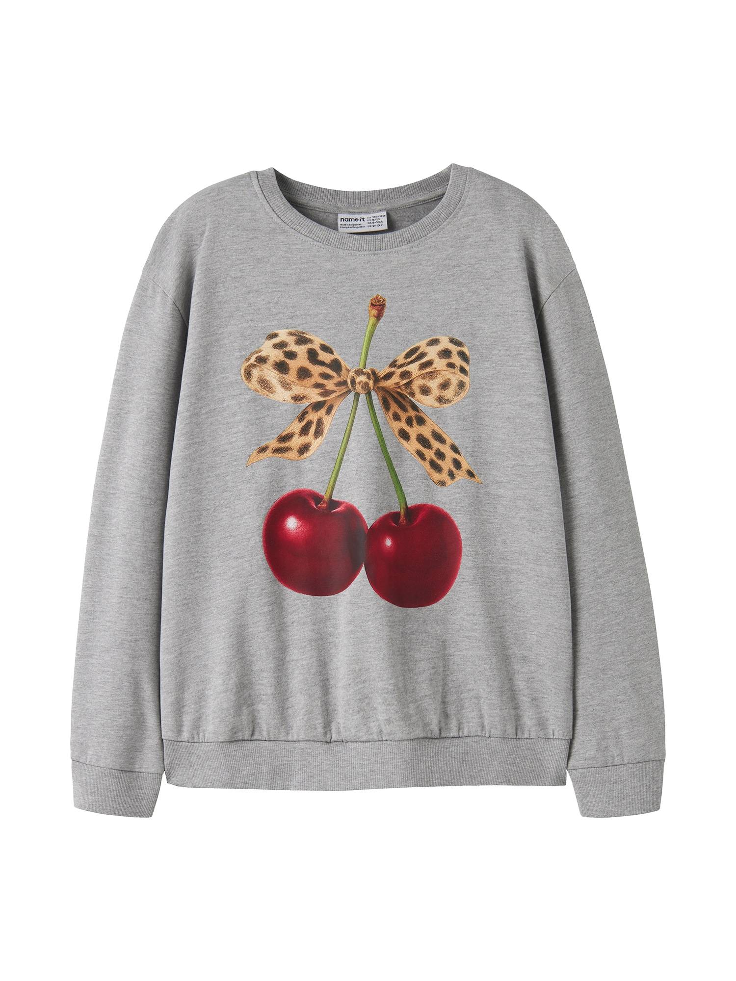 NAME IT Sweatshirt 'NKFVOTEA'  beige / grå-meleret / kirsebærsrød