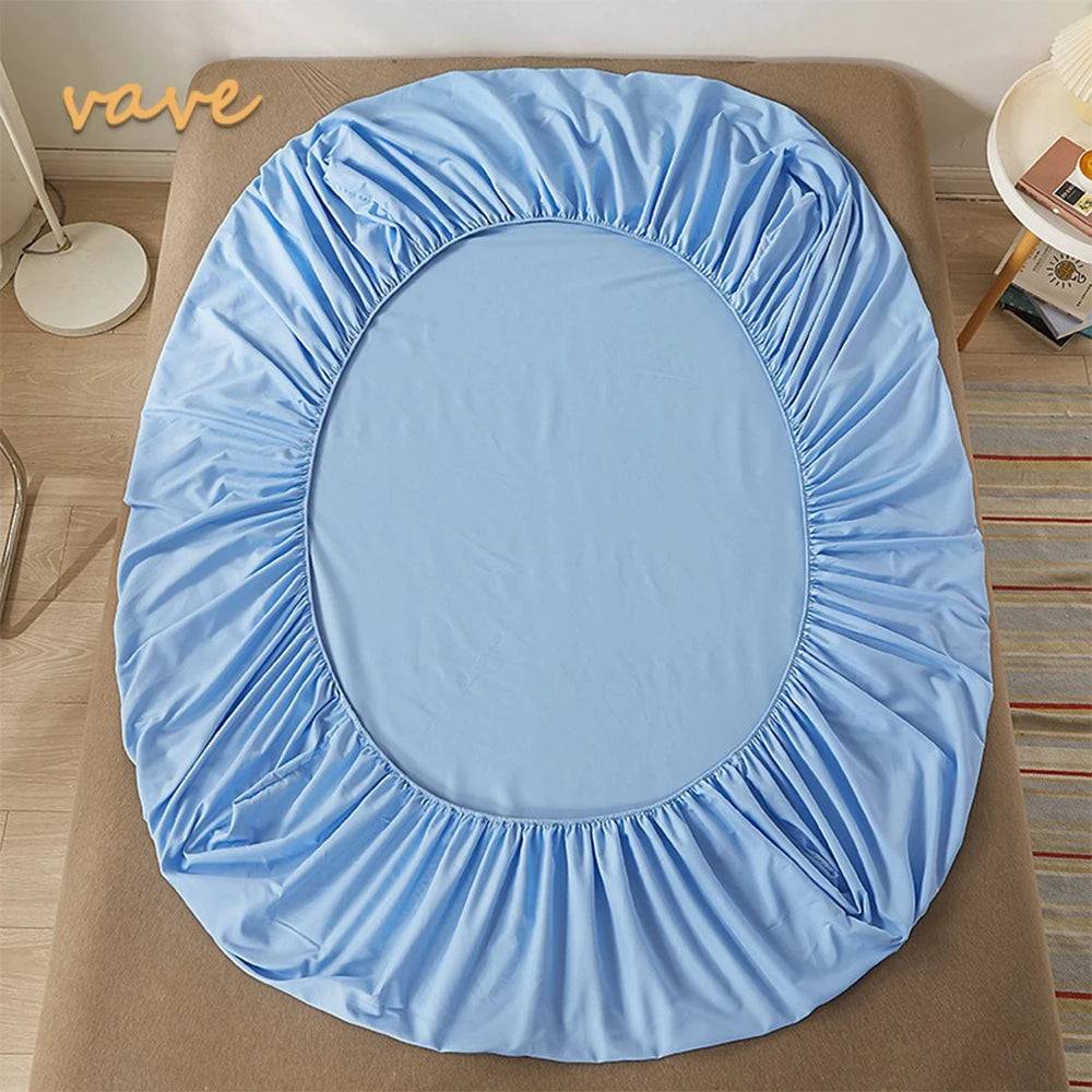 100% Cotton Fitted Sheet with Elastic Bands Non Slip Adjustable Mattress Covers - Blue / 90x200cmx10cm
