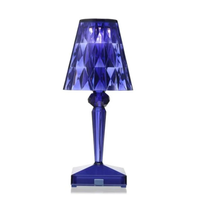 CrystalLuxe Bordslampa - Elegant Kristallbordslampa - Blå