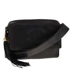 Chanel Vintage, Pre-owned, Dame, Sort, ONE SIZE, Uld, Pre-owned Laeder chanel-tasker