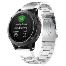 Urrem til Garmin Fenix 5/6/7 - Rustfrit stål - 22 mm - Sølv