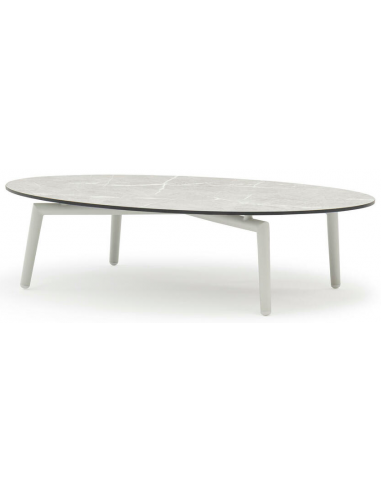 Scoop lounge havebord i aluminium og HPL laminat 114 x 76 cm - Lysegrå