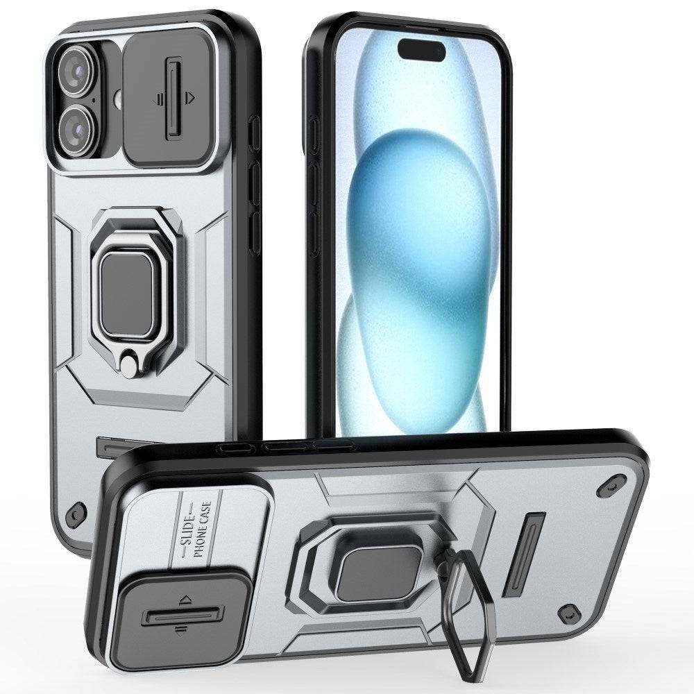 EIDERWOOD iPhone 16 Plus Tåligt Skal med Magnetisk Stativfunktion och Camslider - Grå
