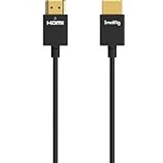 SMALLRIG Upgraded Ultra Thin HDMI Cable 55cm/1.8Ft (A to A), 4K Hyper Super Flexible Slim Cord, High Speed Supports 3D, 4K@60Hz, Ethernet, ARC Type-A Male to Male for Camera, Monitor, Gimbal - 2957B