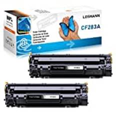 LOSMANN 2 svart toner kompatibel med HP CF283A 83A för HP LaserJet Pro MFP M225dw M225rdn M226dn M226dw M120-serien M125a M125nw M125rnw M126a M126nw M127fn M127fp M127fw M128fn M128fp M128fw M201dw