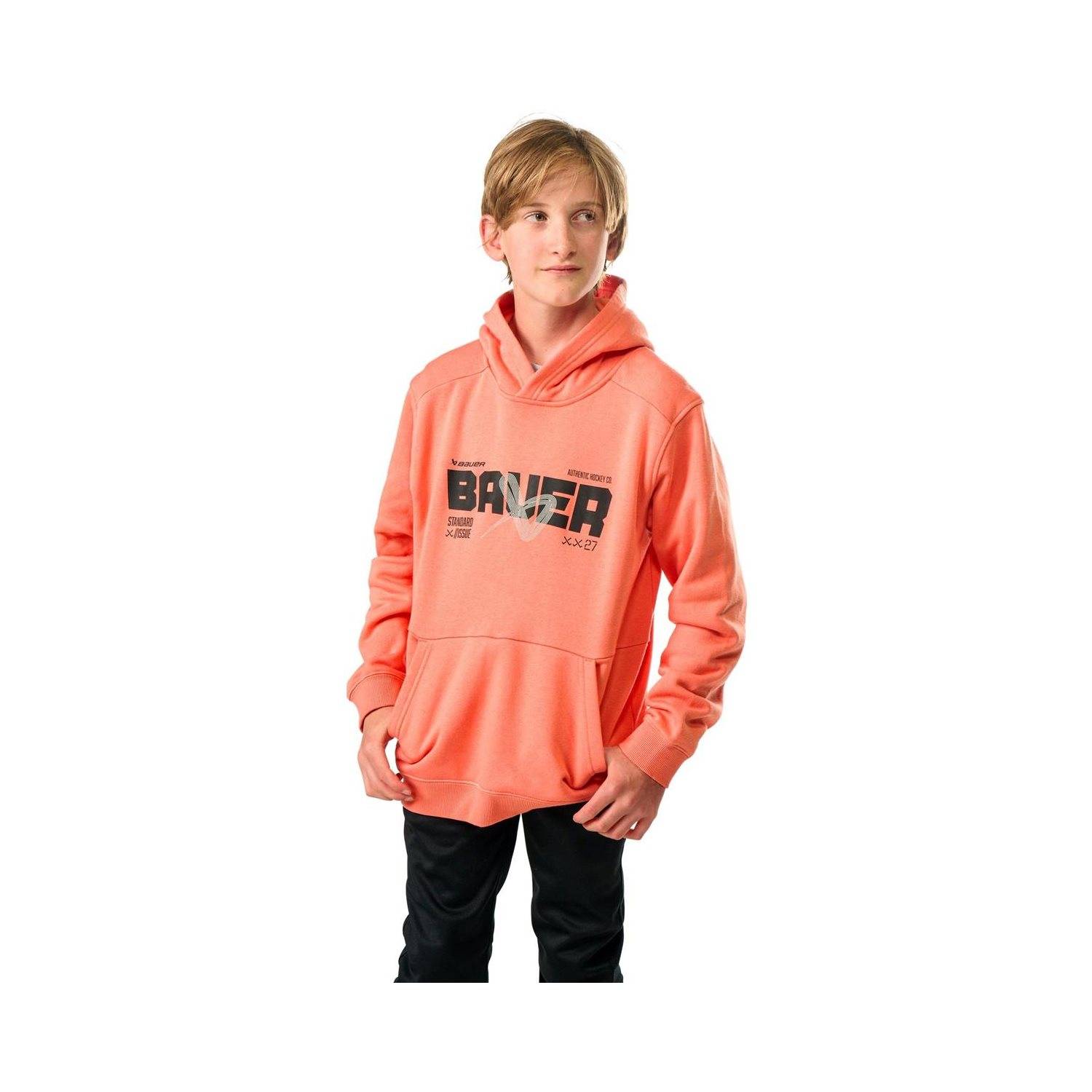 Bauer Hoodie Ultimate Jr - CORAL (S)