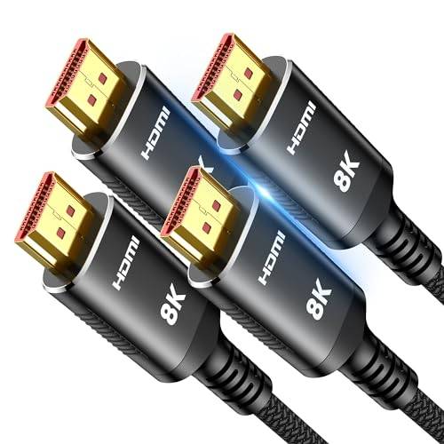 SNOWKIDS 8K HDMI 2.1 Kabel 3Meter 2 Stück, 48Gbps Ultra High Speed Schwarz